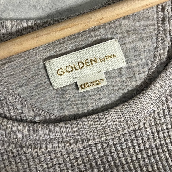 3/$30 _ ARITZIA | GOLDEN TNA thermal waffle long sleeved top in beige grey- XXS - Picture 6 of 7